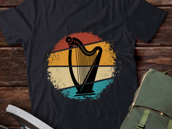 Vintage harp music instrument lover harpist harp player lts-d t shirt vector art