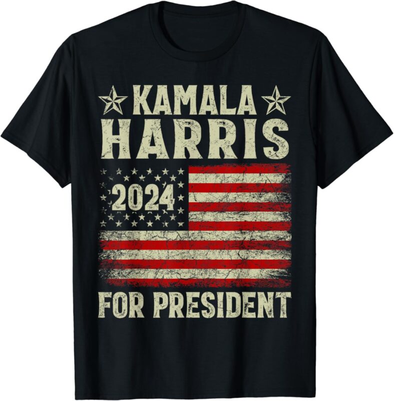 Vintage Kamala Harris 2024 For President Election Campaign T-Shirt