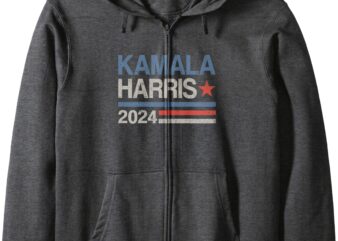 Vintage Kamala Harris 2024 For President Election Campaign Zip Hoodie (2) t shirt vector art