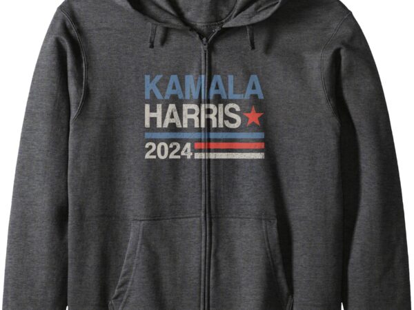 Vintage kamala harris 2024 for president election campaign zip hoodie (2) t shirt vector art