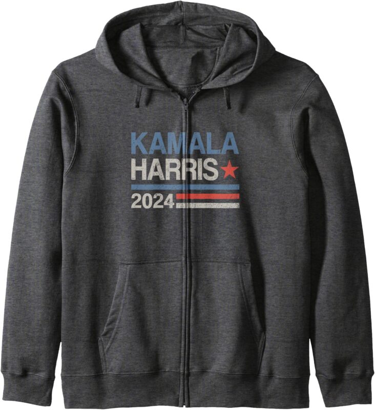 Vintage Kamala Harris 2024 For President Election Campaign Zip Hoodie (2)