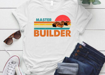 Vintage Master Builder Funny Building Blocks Gift lts-d t shirt vector art