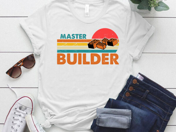 Vintage master builder funny building blocks gift lts-d t shirt vector art