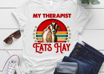 Vintage My Therapist Eats Hay Funny Goat Lover Gift lts-d