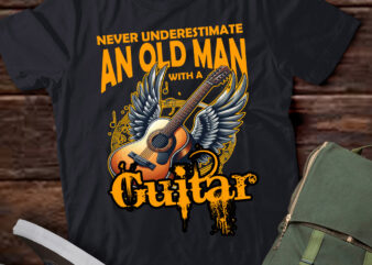 Vintage Never Underestimate An Old Guy On A Guitar Gift lts-d