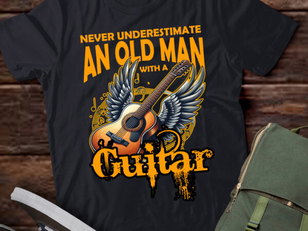 Vintage never underestimate an old guy on a guitar gift lts-d t shirt vector art