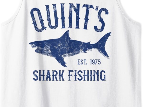 Vintage quint’s shark fishing 1975 retro tank top t shirt vector art