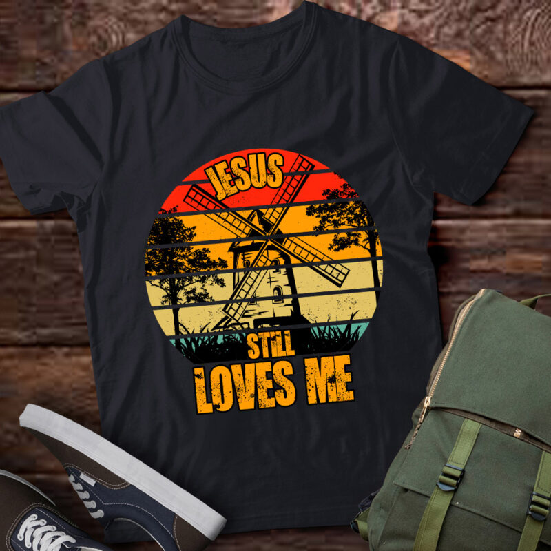 Vintage Retro Jesus Still Loves Me Windmill lts-d