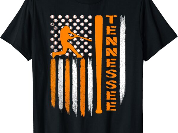 Vintage tennessee baseball american us flag t-shirt