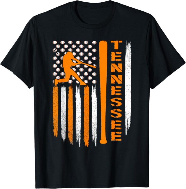 Vintage Tennessee Baseball American US Flag T-Shirt