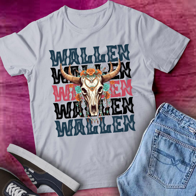 Wallen Bullhead Cowboy Wallen Country Music Gift lts-d