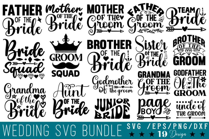 Wedding T-shirt Bundle Wedding SVG Bundle