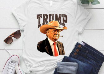 Western Trump Cowboy Make America Great Trump Daddy MAGA Trump President lts-d