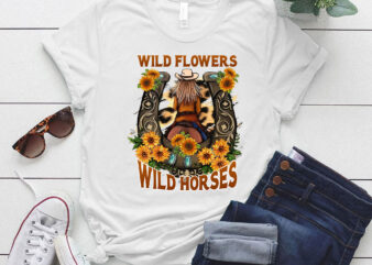 Wild Flowers Wild Horses Country Girl Western Vintage Gift lts-d t shirt design for sale