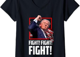 Womens Donald Trump Fight Fighting Fighters Supporters Americans V-Neck T-Shirt