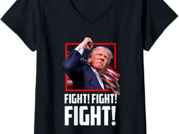 Womens donald trump fight fighting fighters supporters americans v-neck t-shirt