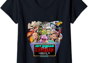 Womens Jeff Dunham Lubbock, TX (2024) V-Neck T-Shirt