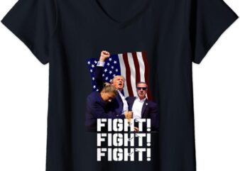 Womens Trump Fight Fight Fight V-Neck T-Shirt