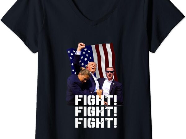 Womens trump fight fight fight v-neck t-shirt