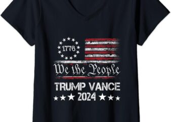 Womens Trump Vance 2024 President Trump Supporter Re-Election V-Neck T-Shirt