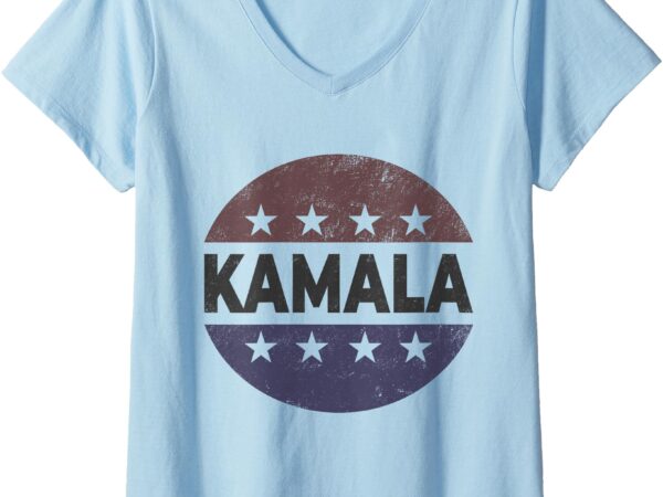 Womens vintage kamala harris 2024 for president election campaign v-neck t-shirt