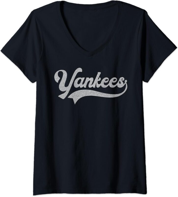 Womens Yankees Name Vintage Retro Men Women Boy Girl V-Neck T-Shirt