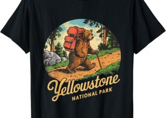 Yellowstone National Park tee for kids bear vintage hike T-Shirt