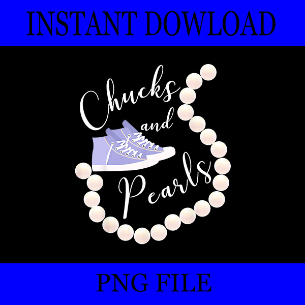 Chucks And Pearls PNG, Kamala Harris Sneakers PNG