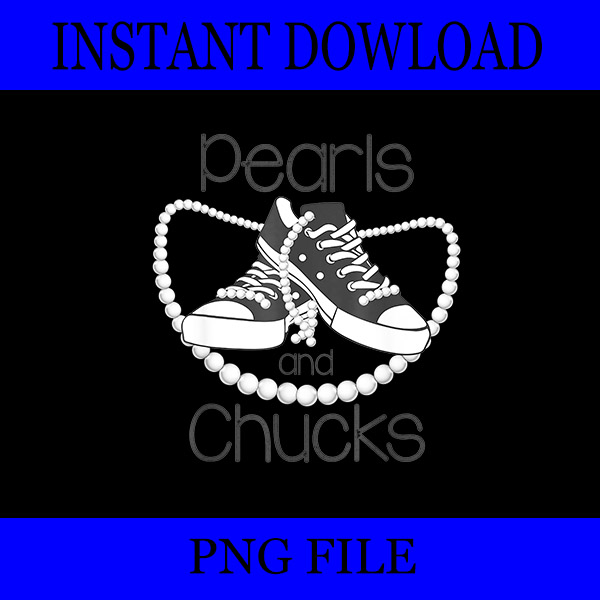 Chucks And Pearls PNG, Kamala Harris Sneakers PNG