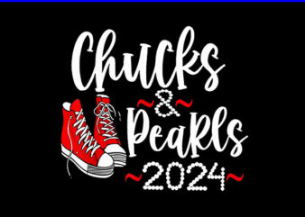 Chucks And Pearls PNG, Kamala Harris Sneakers PNG