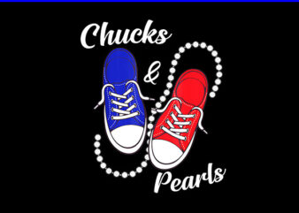 Chucks And Pearls PNG, Kamala Harris Sneakers PNG