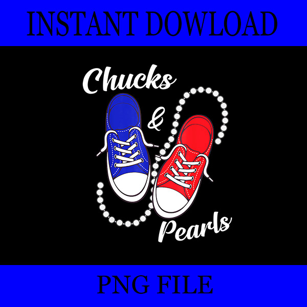 Chucks And Pearls PNG, Kamala Harris Sneakers PNG