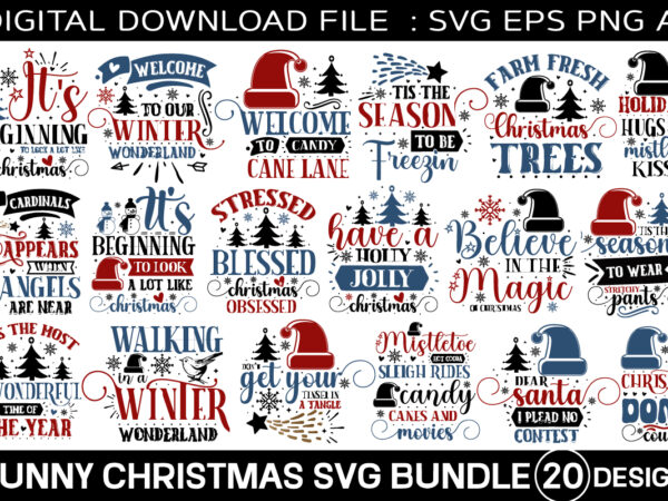 Funny christmas svg bundle t shirt graphic design