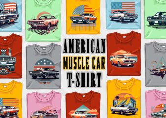Trendy American Muscle Car t-shirt design Mega bundle with 100 png designs – download instantly American Muscle Car T-shirt