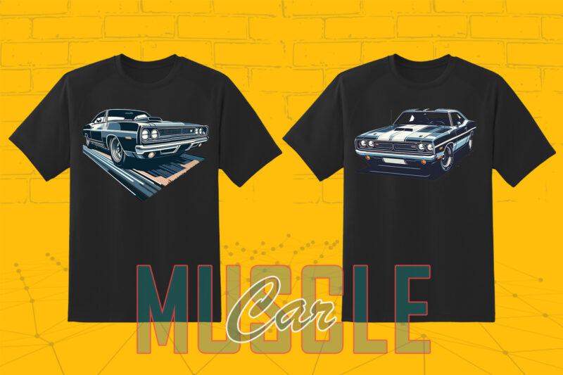 Trendy American Muscle Car t-shirt design Mega bundle with 100 png designs – download instantly American Muscle Car T-shirt