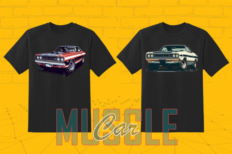 Trendy American Muscle Car t-shirt design Mega bundle with 100 png designs – download instantly American Muscle Car T-shirt