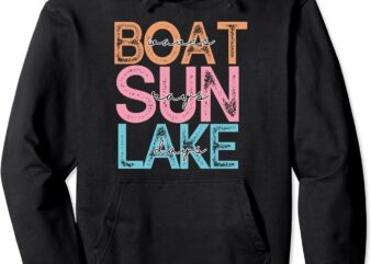 boat waves sun rays lake days Pullover Hoodie