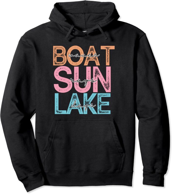 boat waves sun rays lake days Pullover Hoodie