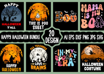 Halloween shirt design bundle