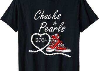 chucks and pearls 2024 Kamala Harris For President 47th T-Shirt