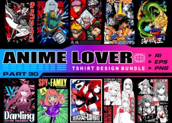 Populer anime lover part 30 tshirt design bundle illustration