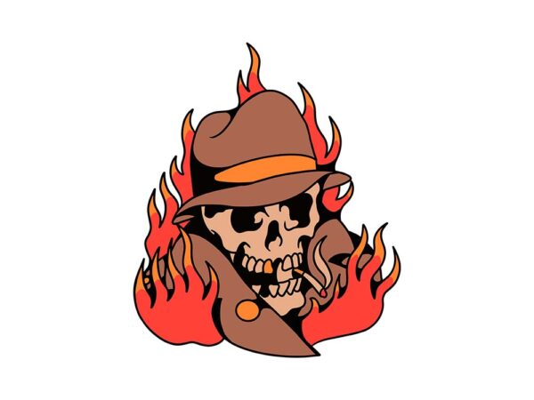 Flaming detective t-shirt design