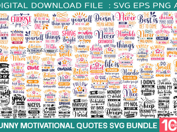 Funny motivational quotes svg bundle/ 100 designs