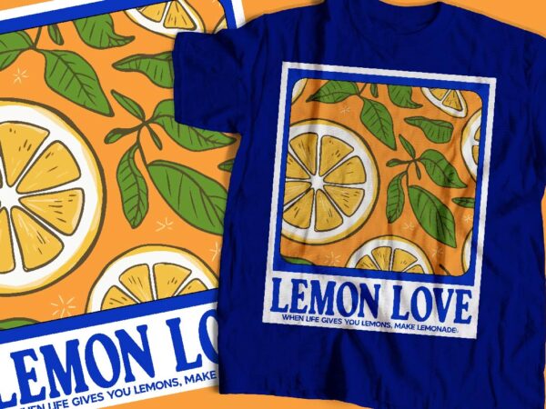 Lemon lovetypography t-shirt apparel design