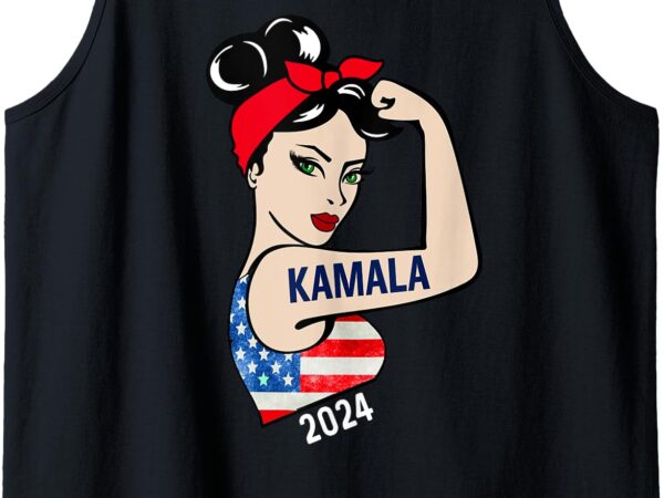 Kamala harris 2024 president women funny america flag vote tank top t shirt vector art