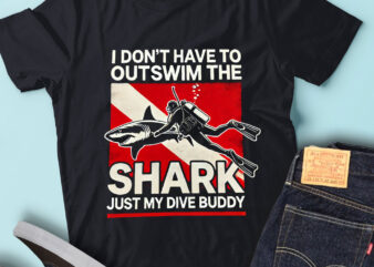 M338 Funny Scuba Diving Shark Diving Buddy Men Women t shirt designs for sale