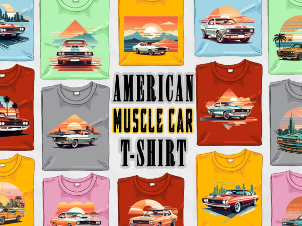 American muscle car t-shirt 100 sublimation mega bundle