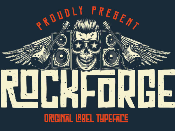 Rockforge font and 6 t-shirts bundle