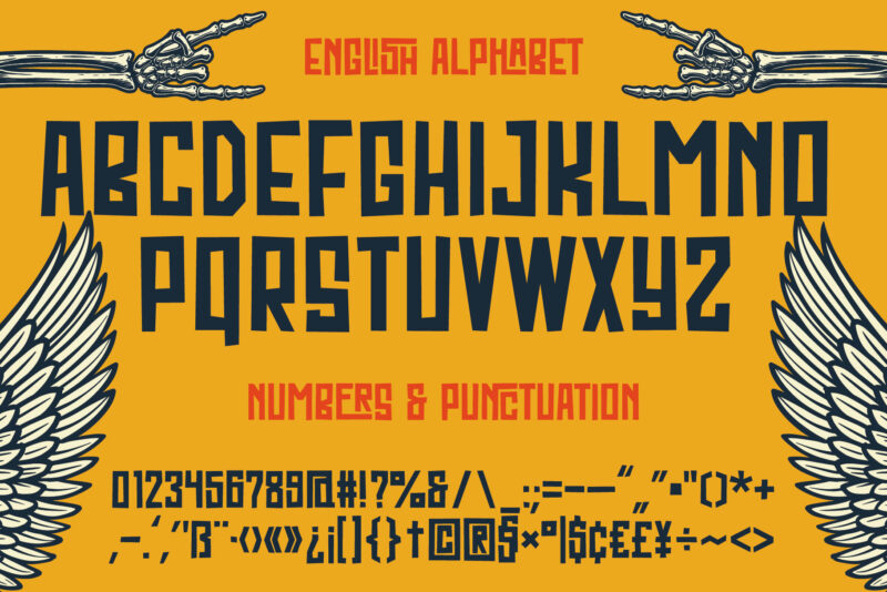 Rockforge Font and 6 t-shirts BUNDLE