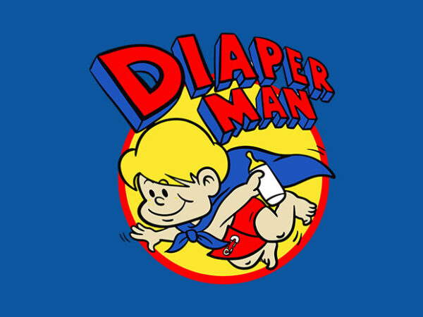 Diaper man t shirt vector illustration